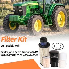 7 PCS Filter Kit Compatible with John Deere Tractor 4044M 4044R 4052M 052R 4066M 4066R Replaces OE#MIU803127 MIU802421 RE68048 RE45864 M806419 RE68049 LVA21039