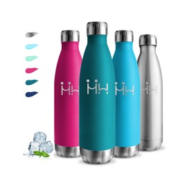 Stainless Steel Water Bottle, 750 ml, BPA-Free, Insulated Flask, Double-Walled, Leak-Proof, with Screw Cap, Sports Water Bottle for School, Hiking, Camping