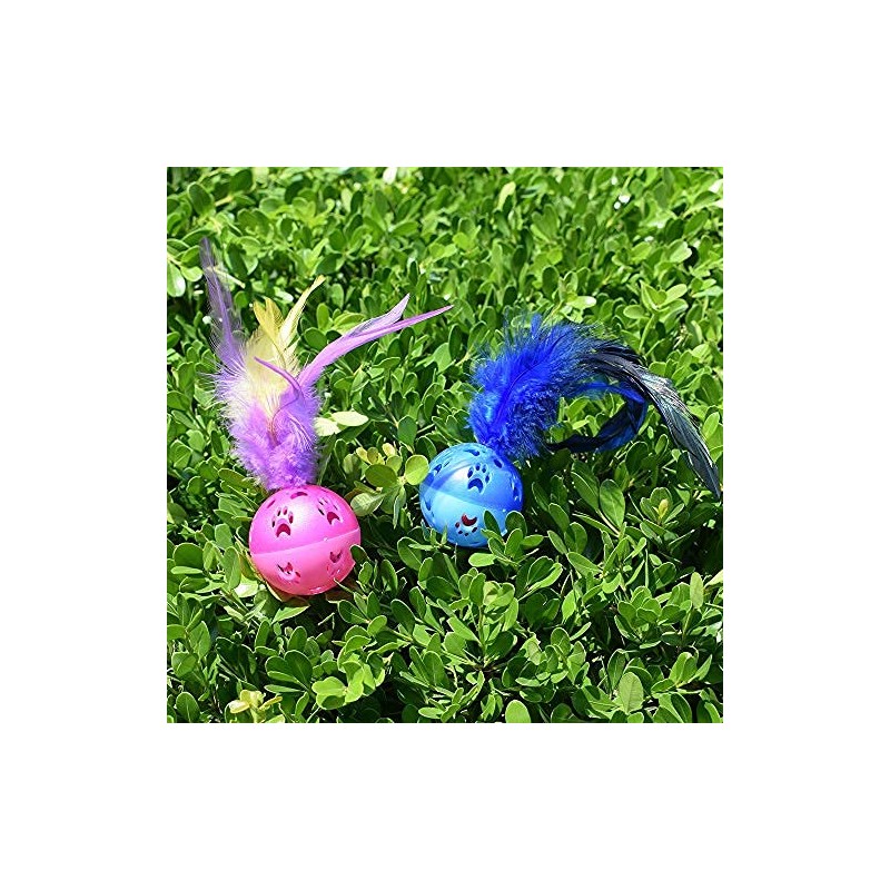 Worbee Cat Balls Interactive Cat Toy Cat Feather Balls with