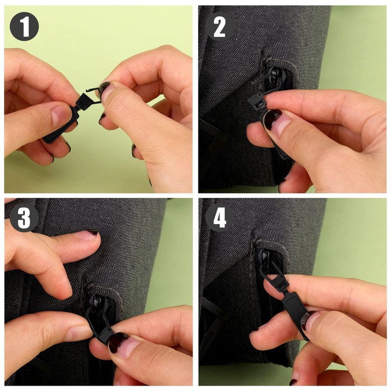 Zipper Pulls Black 6 PCS