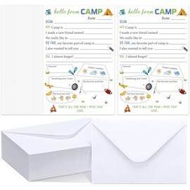 Juego de 80 piezas de papelería de campamento, 40 papeles para rellenar los papeles, 40 sobres a juego, papeles de papelería y sobres para escribir ca