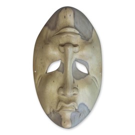 NOVICA Theater Reversible Hand Carved Crocodile Wood Wall Mask, Comedy and Tragedy'