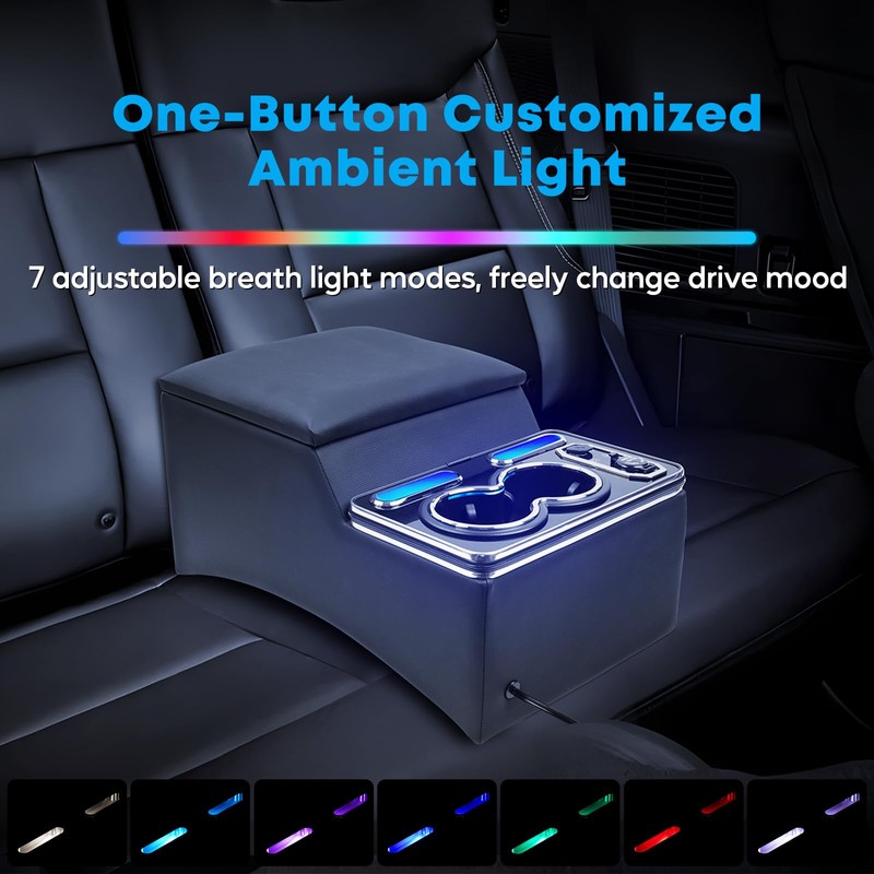 Upgraded Center Console, Truck Bench Front Seats Center Console Organizer