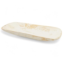 18.5"-20.5" Long Rustic White Baguette Dough Bowl, Decorative Bowl, Table Center Piece, Decorative Wood Bowl The Rustic White Barren Bowl