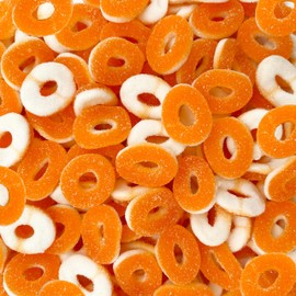 Peach Rings - 1 Pound Bag - Peach Gummy Candy - Sugar Coated Sweet and Sour Candy, Chewy Gummy Rings for Snacking and Sharing, Perfect for Office Jars and Gift Baskets