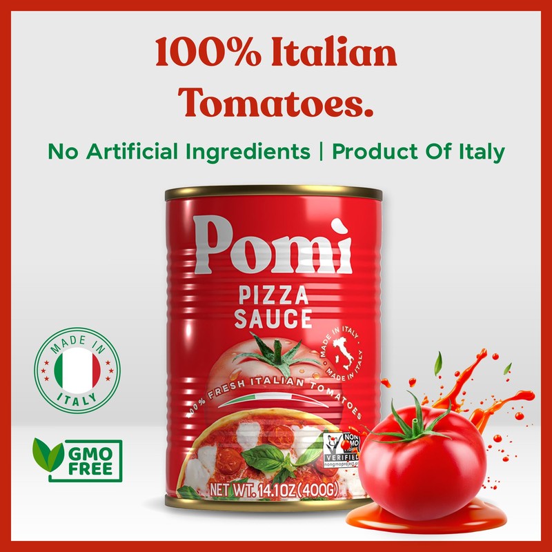 Pomì Pizza Sauce 14.1oz (Pack of 12) - 100% Fresh