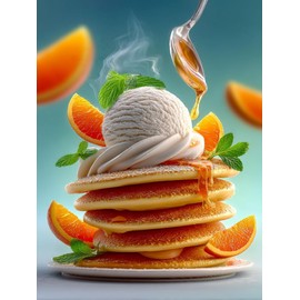 CALVENDO Puzzle Fragrant Pancakes are Spoiled with Vanilla ice Cream and Golden Syrup | Size