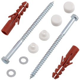 AERZETIX - C65142 - Mounting kit for toilet/bidet screw Ø6x100 mm floor mounting - dowel Ø10x50 mm - made of nylon/metal - hexagon screws - for sanitary installations made of concrete plumbing