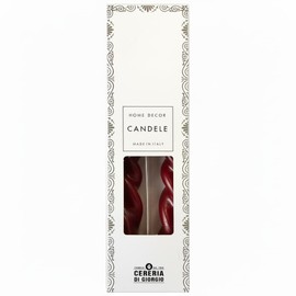 Cereria Di Giorgio - 2 Candele Voluta laccate - Ø 2.2 cm h. 30 cm - Bordeaux