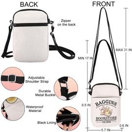 Baggins Bookstore Crossbody Bag Lord Rings Inspired Gifts The Shire Gifts Middle Earth Shoulder Bag (Bookstore UK)