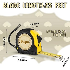 Papa Gifts Fathers Day Birthday Gifts for Papa Tool Woodworker Carpenter Gifts for Father's Day Carpenter Gifts for Papa No One Measures Up to You Engraved Tape Measure 25 FT