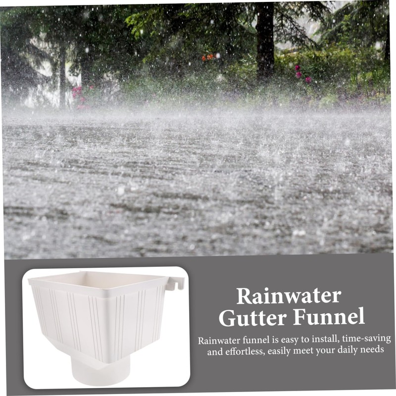 OSALADI Downspout Gutter Water Funnel PVC Downpipe Adapter 10.63 x