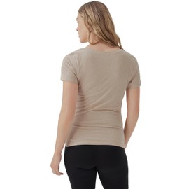 Pact Organic Cotton V-Neck Ruched Maternity Tee Shirts, Soft Pregnancy Top with Stretch