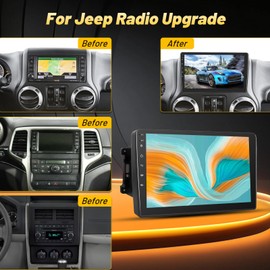 EKAT Car Radio Stereo for Jeep Wrangler JK 2007-2018 Compass Grand Cherokee Dodge Ram with Carplay/Android Auto Upgrade 2GB+64GB