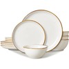 ONEMORE Plates and Bowls Set, Dinnerware Sets for 4, Porcelain
