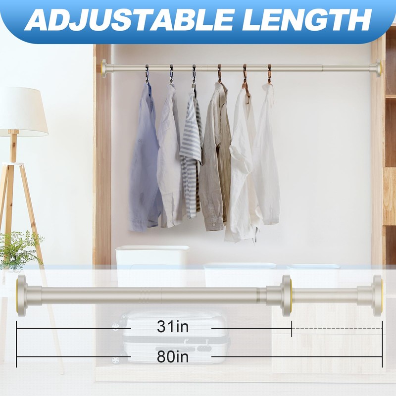 CorkLatta Shower Curtain Rod 31 to 80 Inch,1 Inch Diameter