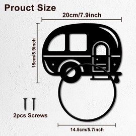 MAYJOYDIY Camping Metal Towel Ring Camping Car Hand Towel Holder Round Cartoon Car Towel Hangers Black Bathroom Towel Rack Wall Mounted for Kitchen Bath Home Laundry Room Decors Gifts