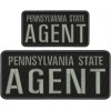 PA state AGENT embroidery patches 4X10 and 3x6 hook on