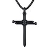 YL Men's Cross Necklace Stainless Steel Nail Cross Pendant Black