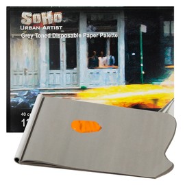 SoHo Urban Artist Disposable Paper Palettes - Grey-Toned 40-Sheet Paper Palette for Plein Air, Painting, Traveling, & More! - [Rectangle - 9x12]