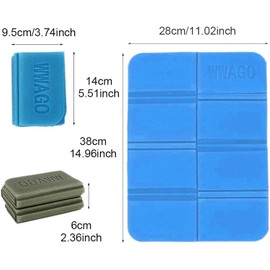 Heanvmyss Moisture Proof Folding Seat Mat,4 PCS Outdoor Seat Cushions,Waterproof Sit Mat Hiking,Portable Thermally Insulated Foam Seat Pad for Camping Park Picnic Hiking Playground