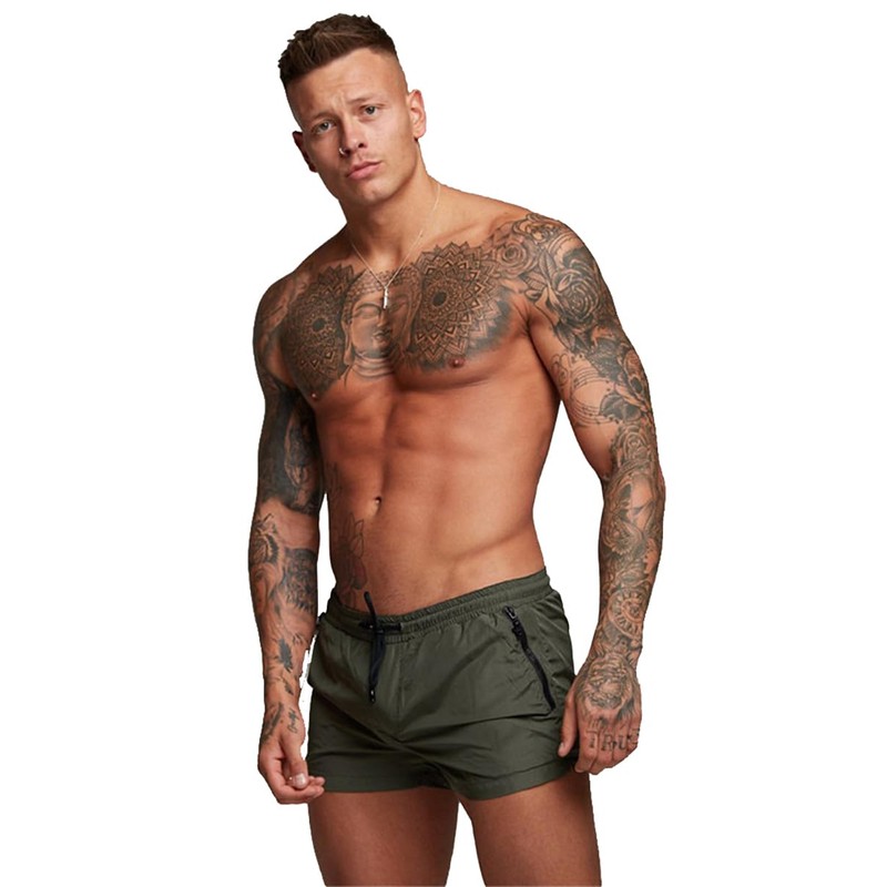 TONLEN - Traje de baño deportivo para hombre, con bolsillos
