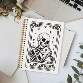 FLVGE Cat Lover Notebook Journal, Funny Cute Cat Spiral Notebook, Gifts for Cat Lovers Cat Mom Cat Owners, Gothic Cat Themed Hardcover Spiral Notebook 5.5x8.3