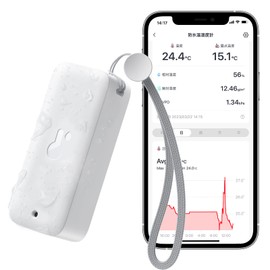 SwitchBot Waterproof Thermometer/Hygrometer, Alexa Thermometer, Hygrometer, Switchbot Wireless Indoor and Outdoor Thermometer/Hygrometer, Heatstroke Prevention, Smartphone Temperature Humidity Management, Digital, High Precision, Compact, Temperature, Hu