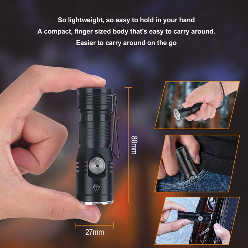 Flashlight Super Bright Type C Charging Aluminum Alloy 2050LM 6