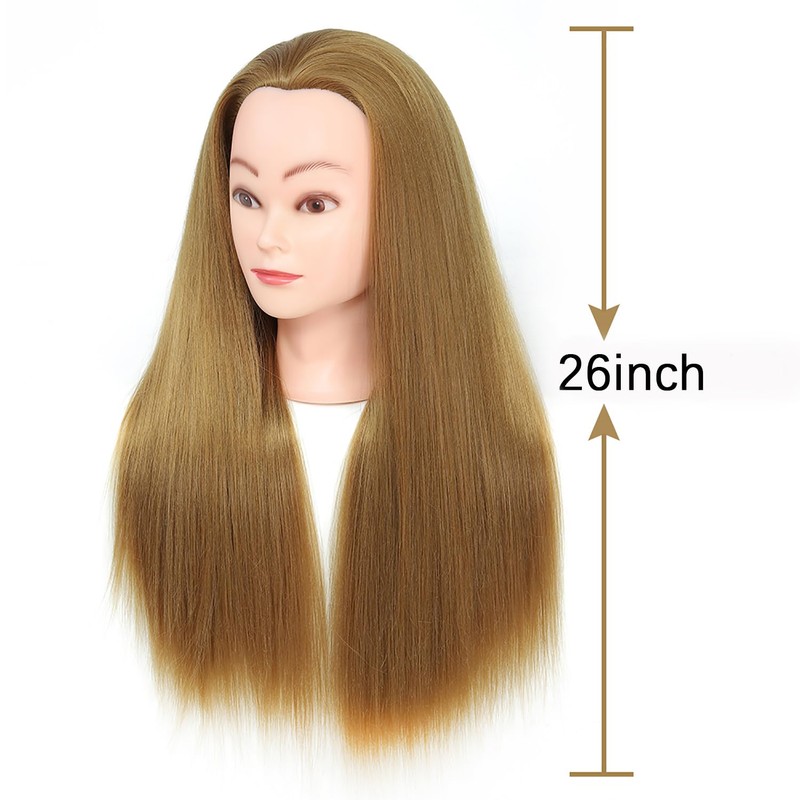 26" Mannequin Head High Temperature Resistant Hair Professional Hairdressing Training