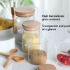 Airtight Glass Jars With Bamboo Lids And Spoons, 17oz Glass