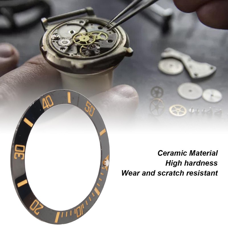 40mm Diameter Watch Bezel Insert Ring Clear Scale Luminous Ceramic