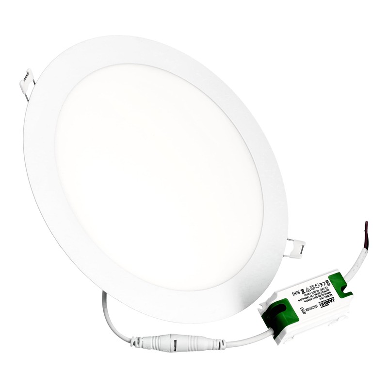 JANDEI - Downlight LED 18W Round 3000K/4200K/6000K Flat White Frosted