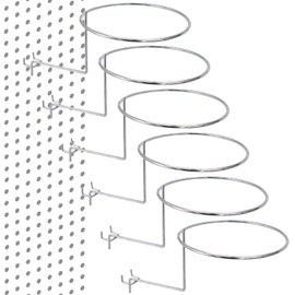 Cuyacili 6PCS Pegboard Hat Holder Hanger Helmet Rack Wall Mount Holder for Pegboard Wall Organizer Hat Home Storage Rack Hat Organizer for Shop Office Yard Gardens Wall Display Hats Ball Bag