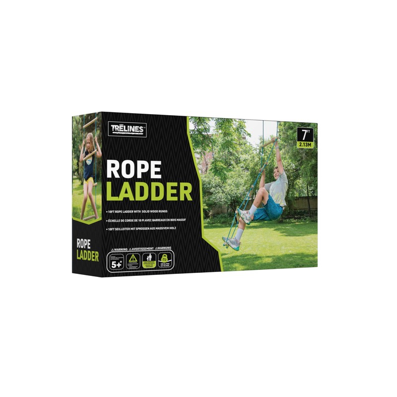 Trelines 7' Wooden Climbing Rope Ladder - The Ultimate Kids'