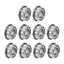 sourcing map MF105ZZ Flanged Ball Bearing 5mmx10mmx4mm Double Metal Shielded (GCr15) Chrome Steel Bearings 10pcs