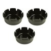Set of Three Black Plastic Ashtrays-Deep Well-Resturant/ Bar-4"Diameter