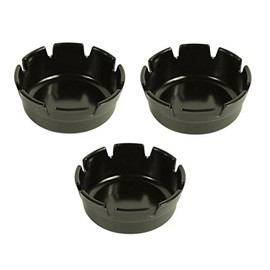 Set of Three Black Plastic Ashtrays-Deep Well-Resturant/ Bar-4"Diameter