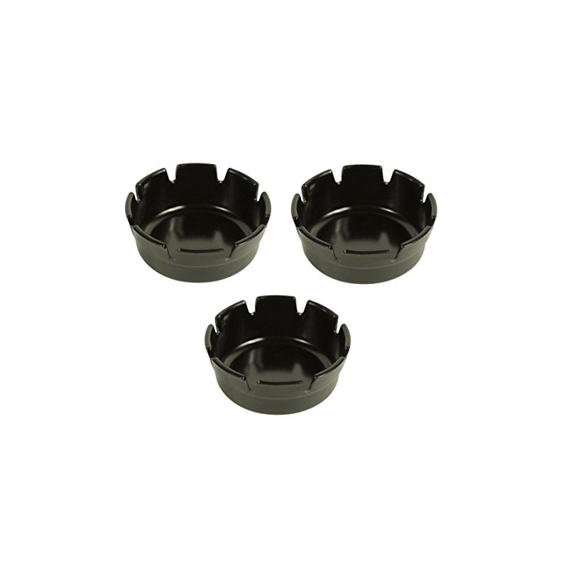 Set of Three Black Plastic Ashtrays-Deep Well-Resturant/ Bar-4"Diameter