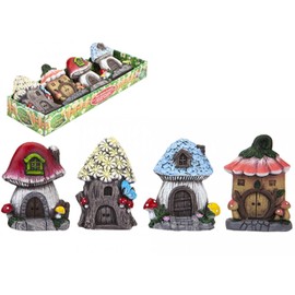 Assorted Colors Polystone Secret Fairy Garden Toadstool/Flower House - 1 Piece - Perfect Enchanting Indoor & Outdoor Garden Decor
