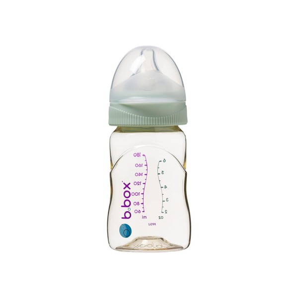 b.box PPSU Breastfed Baby Bottle, Sage, 180 ml Capacity