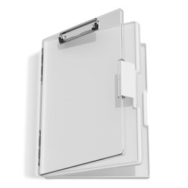 Hnogri Clipboard with Storage, Folder Nursing Clipboards Side Opening, Heavy Duty Clipboard with Dual Compartment Storage Box, Smooth Writing for Work, Office Supplies, School Supplies(White)