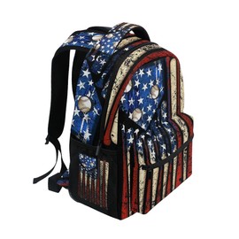 Giwawa American Flag Baseball Print Backpack Patriotic USA School Bookbag for Boys Girls Computer Backpacks Book Bag Travel Hiking Camping Gym Daypack 11.5x8x16 inch