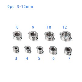 9-Piece Depth Stop Rings Set, Drill Depth Limiter, Limit the Depth of the Drill, 3-12 mm Precise Drilling Depth Control for Drills, Locator Depth Limiter, Dowels