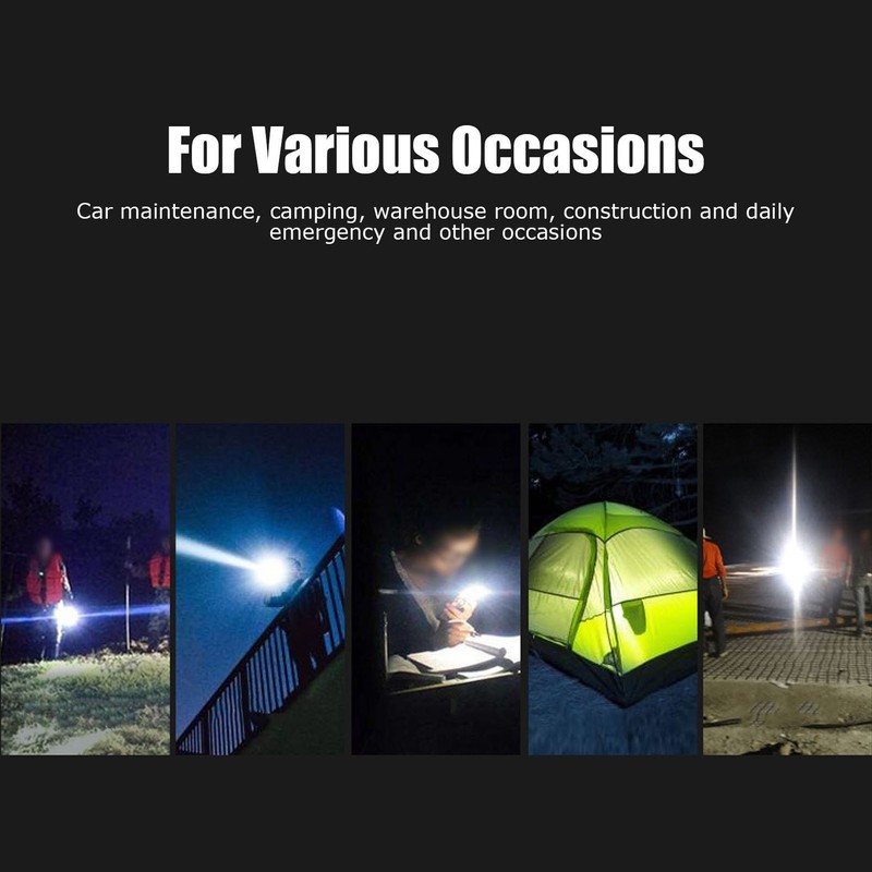 Camping Flashlight 5000LM Lengthened IPX5 Waterproof Anodized Black T6 Lamp