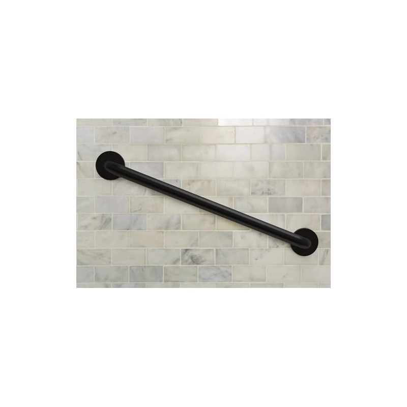 Moen Matte Black 24-Inch Bathroom Safety Grab Bar with Concealed