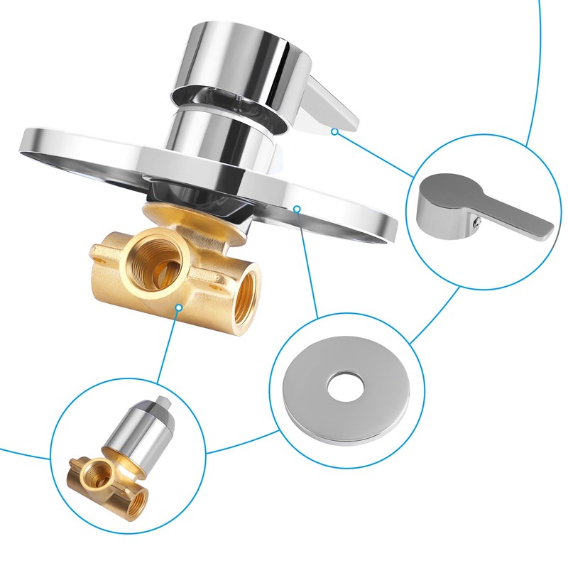 DOLGABA Shower Valve Handle Single Function Shower Mixer Valve Kit