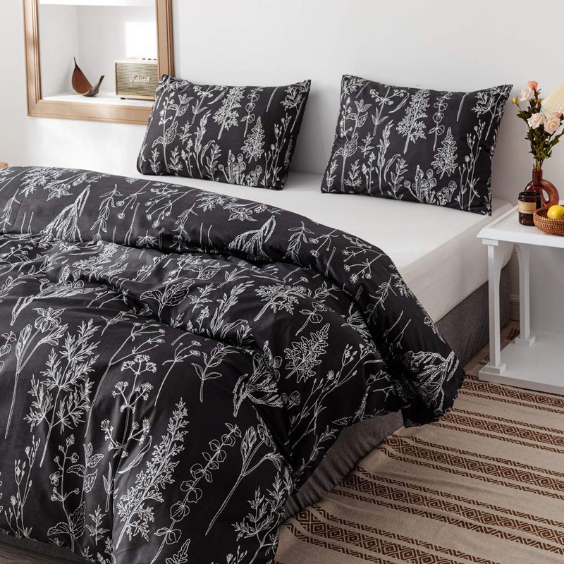 JANZAA Comforter Set Queen Comforter Set,3 PCS Floral Comforter Set