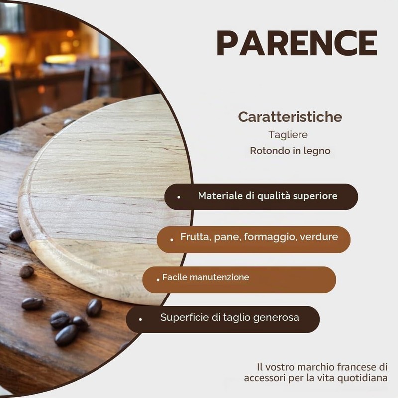 PARENCE – Set di 2 tavole di legno rotonde da