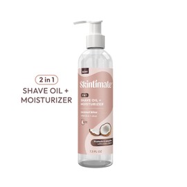 Skintimate 2-in-1 Shave Oil & Moisturizer, Coconut Bliss, 7.3oz | Shaving Oil, After Shave for Women Bikini Area Moisturizer with Vitamin E and Aloe, Shaving Cream Alternative, 7.3 fl oz